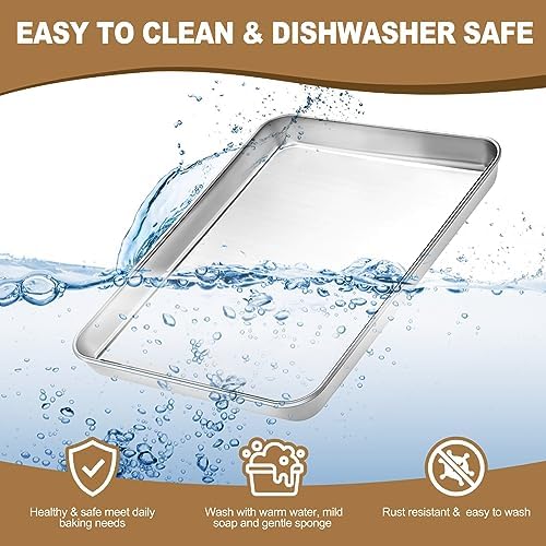 Baking Sheet Pan Set of 12, Stainless Steel Cookie Sheet for Baking