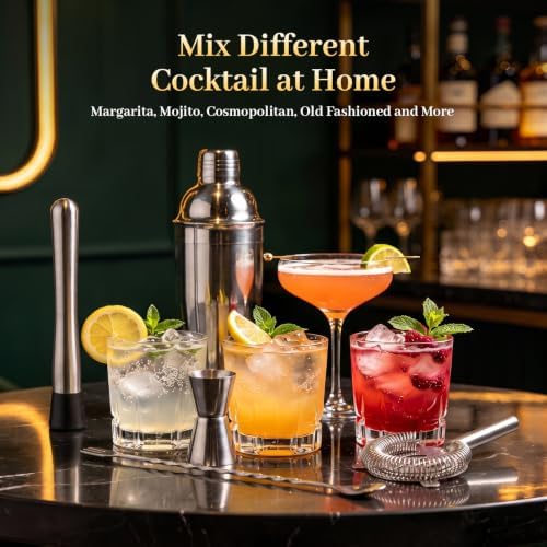Cocktail Shaker Set,13Piece Bartender Kit,Bar Tool Set,Bar Cart
