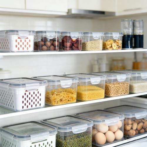 4 In 1 Food Storage Containers, Produce Storage Containers for Fridge