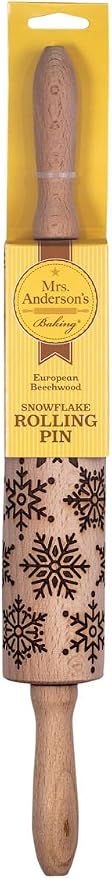 Mrs. Anderson’s Baking Embossing Rolling Pin, Snowflake Design, European - Image 2