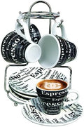 Bene Casa 43888 Espresso Set with Iron Stand, 9 Piece