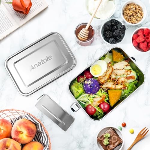 Anatole 304 Stainless Steel Bento Box 47oz Leak-Proof Lunch Box 1