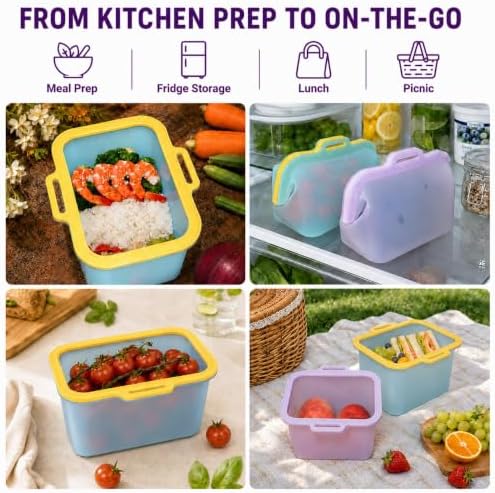2000ml Reusable Silicone Bag for Food Storage, Freezer Safe, 1 Pack