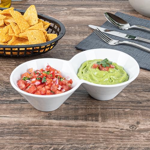 Restaurantware-9.1 x 4.9 x 2.3 Inch Double Dip Bowls, 1 Microwavable