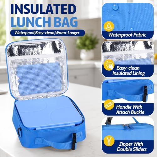 MAXSO Bento Lunch Box Set with 8 oz Soup Thermo, Kids Leakproof 4