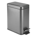 mDesign Small Modern 1.3 Gallon Rectangle Metal Lidded Step Trash Can, Compact by mDesign