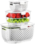 LUXEAR 3-Piece Fruit Storage Containers, White
