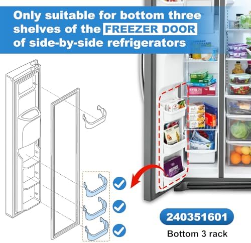 2 PACK 240351601 Refrigerator Freezer Door Bin Door Side Shelf