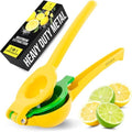 Zulay Metal Lemon Squeezer, Yellow/Green Manual Citrus Juicer