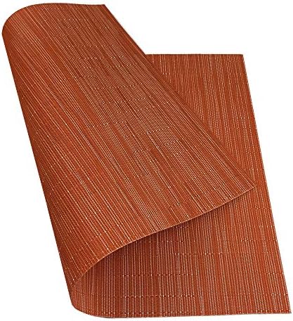 WAZAIGUR Placemats Set of 6 for Dining Table, 17.7" x 11.8", Orange