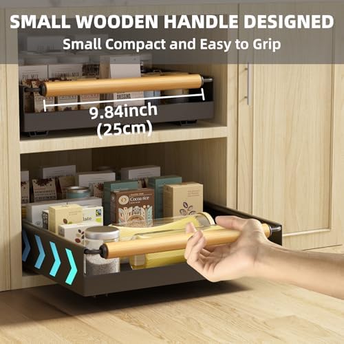 Pull Out Cabinet Organizer, 15.3'' Deep Expandable Slide Out Cabinet