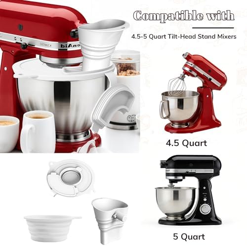 Flour Funnel for Kitchen Aid Mixer Flour Funnel for Stand Mixer 3-in-1