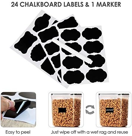 Vtopmart Airtight Food Storage Containers, 6 Pieces, Black