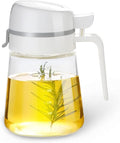 Auto Flip Olive Oil Dispenser Bottle - 12oz Clear Glass - Cruet by Meterga