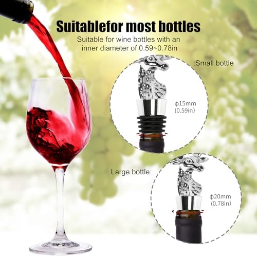 2Pack Christmas Wine Stopper, Elk & Christmas Tree Shape Decorative