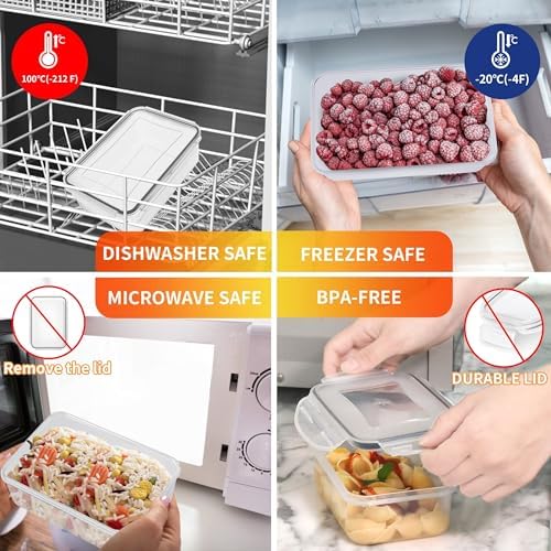 40 PCS Plastic Food Storage Containers with Lids