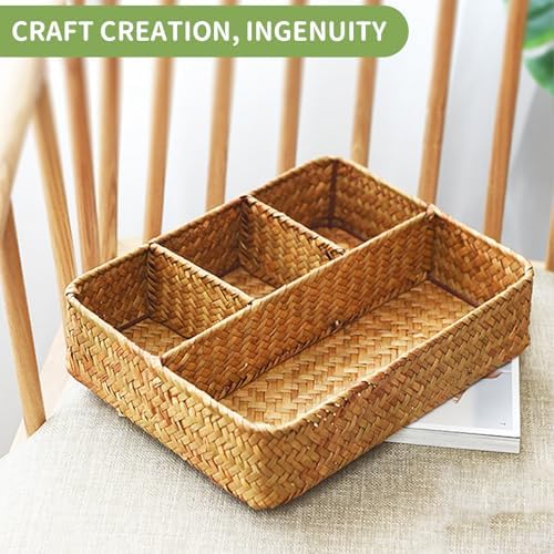 Nonam 4-Section Seagrass Tea Bag Organizer