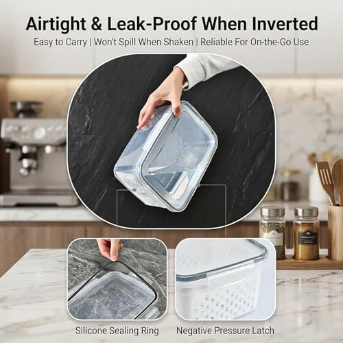 Fruit Storage Containers with Detachable Drainer Basket