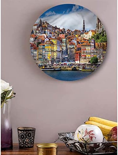 XISUNYA 8 Inch Travel Pattern Ceramic Decorative Plate,Nostalgic