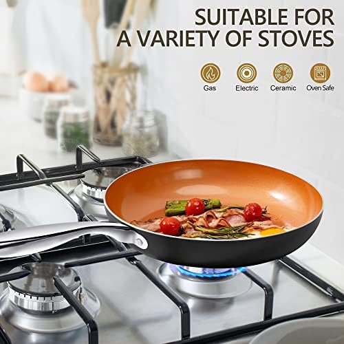 MICHELANGELO Frying Pan with Lid, Nonstick 8 Inch Frying Pan with