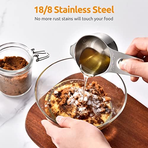 U-Taste Measuring Cups and Spoons Set of 15, 2 D-Rings & 1 Conversion