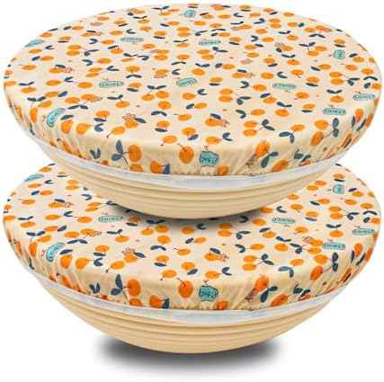 OHIYO 2 Large Beeswax Bowl Covers, 12 Inch
