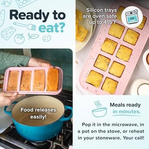 Souper Cubes 1 Cup Silicone Freezer Trays with Lids, Cotton Candy