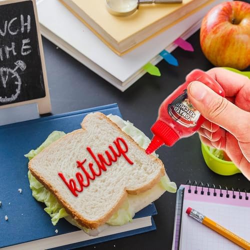 4 Pack Mini Ketchup Bottle for Lunch Box Lunches Accessories