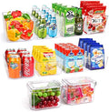 Set Of 10 Refrigerator Pantry Organizer Bins, Clear Plastic Food