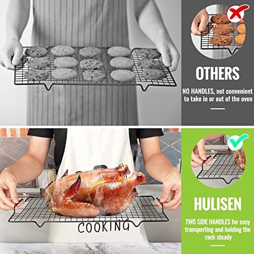 HULISEN Cooling Rack 2-Pack, 16 x 10 Inch Nonstick Baking Rack with