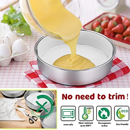 8 Inch Cake Pan Set of 2, E-Far Stainless Steel Round Layer Cake