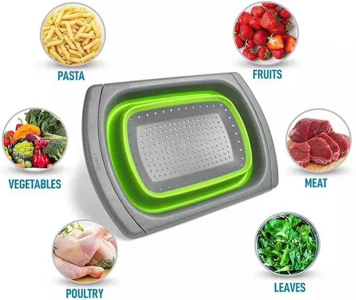 Collapsible over sink Colander Combo Pack 15.55 x 10.2 x 1.7