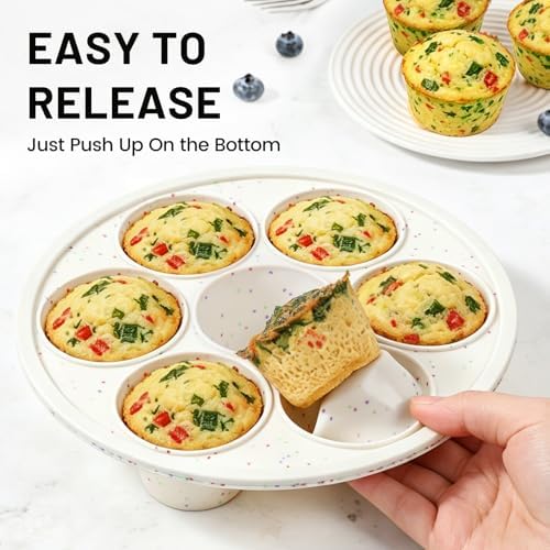 Vinino Silicone Air Fryer Muffin Pan with Reinforced Frame, Egg Bite