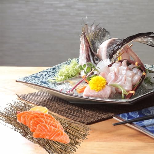 GANAZONO 15 Pcs Miniature Sushi Fence Plates Bamboo Style for