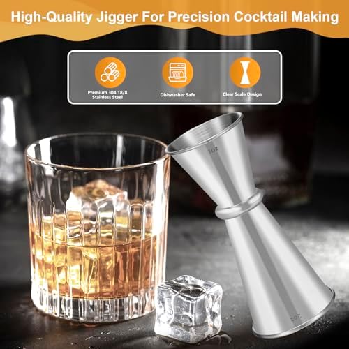 Lexenic 2oz 1oz Japanese Jigger, 304 Stainless Steel- (Pack 1)