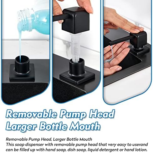 CREA Soap Dispenser for Kitchen Sink, Kitchen Soap Dispenser Black