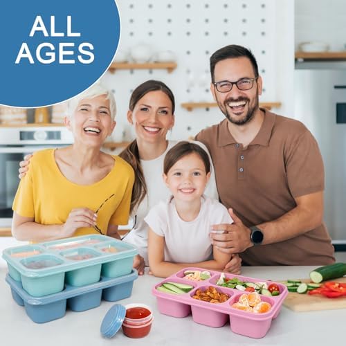 Caperci Bento Box Adult Lunchable Container with 3pc Dressing Cups