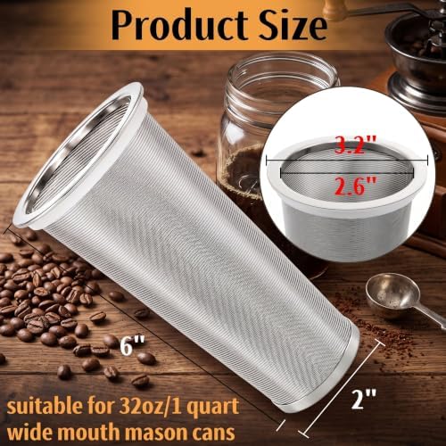 Goaste 3 Pack Cold Brew Coffee Filter for 32oz / 1Quart Wide Mouth