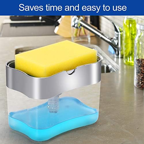 Soap Dispenser with Added Features for Kitchen - Sponge Holder Sink