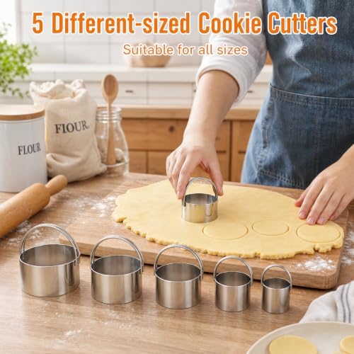 Cookie Cutters Set, 7-Piece with Dough Blender & Scraper