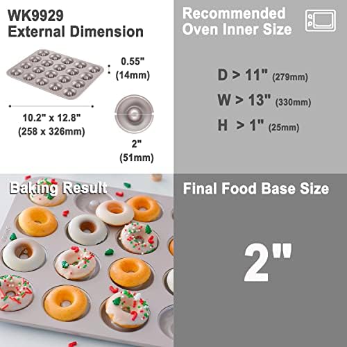 CHEFMADE Donut Mold Cake Pan, 20-Cavity Non-Stick Ring Doughnut