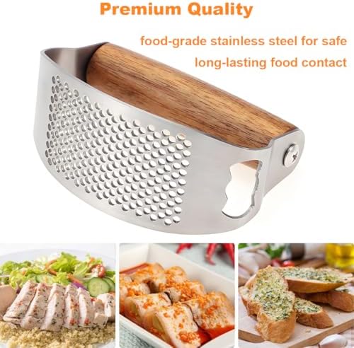 Stainless Steel Garlic Press Rocker with Ginger Crusher