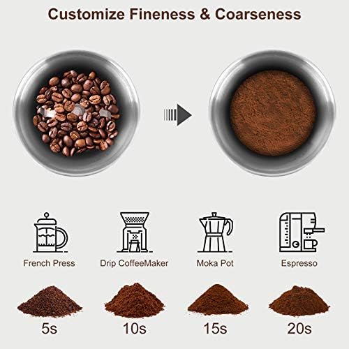 Secura Electric Coffee Grinder and French Press Coffee Maker