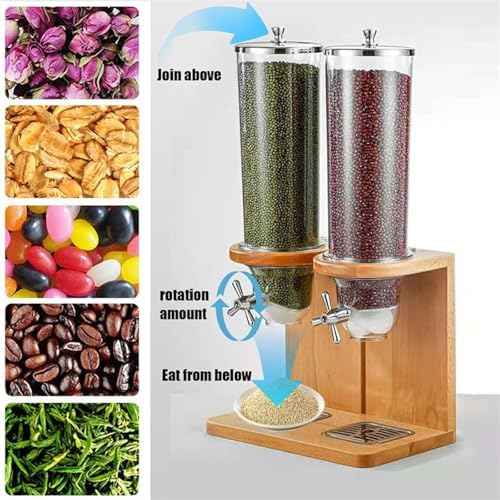Cereal Dispenser Countertop, 3 Barrel (4L Per Barrel) Dry Food Dispenser, Large Cereal Containers Storage - BPA-Free, Leak-Proof, Ideal for Rice, Nuts, Snacks, Candy & Pasta