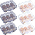 6-Pack 6-Grid Egg Storage Boxes, Blue and Transparent