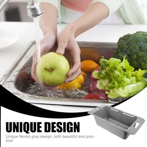 Expandable Plastic Sink Colander Basket for Produce and Cutlery