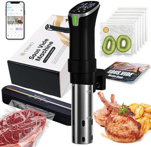 CRUXO Sous Vide Cooker Kit, 1100W, App Control