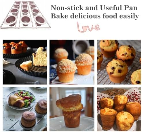 12-Cavity Popover Pan Non-Stick Yorkshire Muffin Puddings Cake Quiches