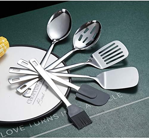 Cooking Spoon, Berglander 6 Pieces Spatula Set Stainless Steel, Metal