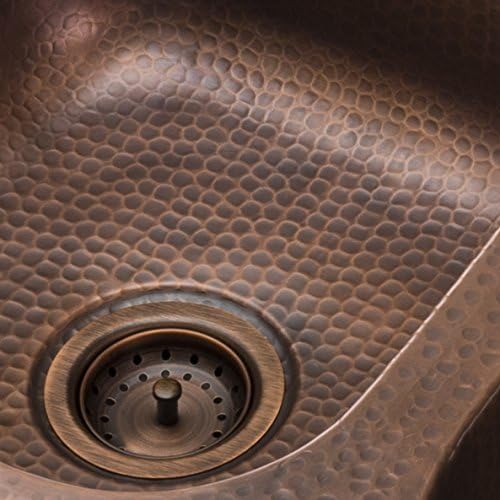 Sinkology TB35-01 Kitchen Sink Basket Strainer, Antique Copper